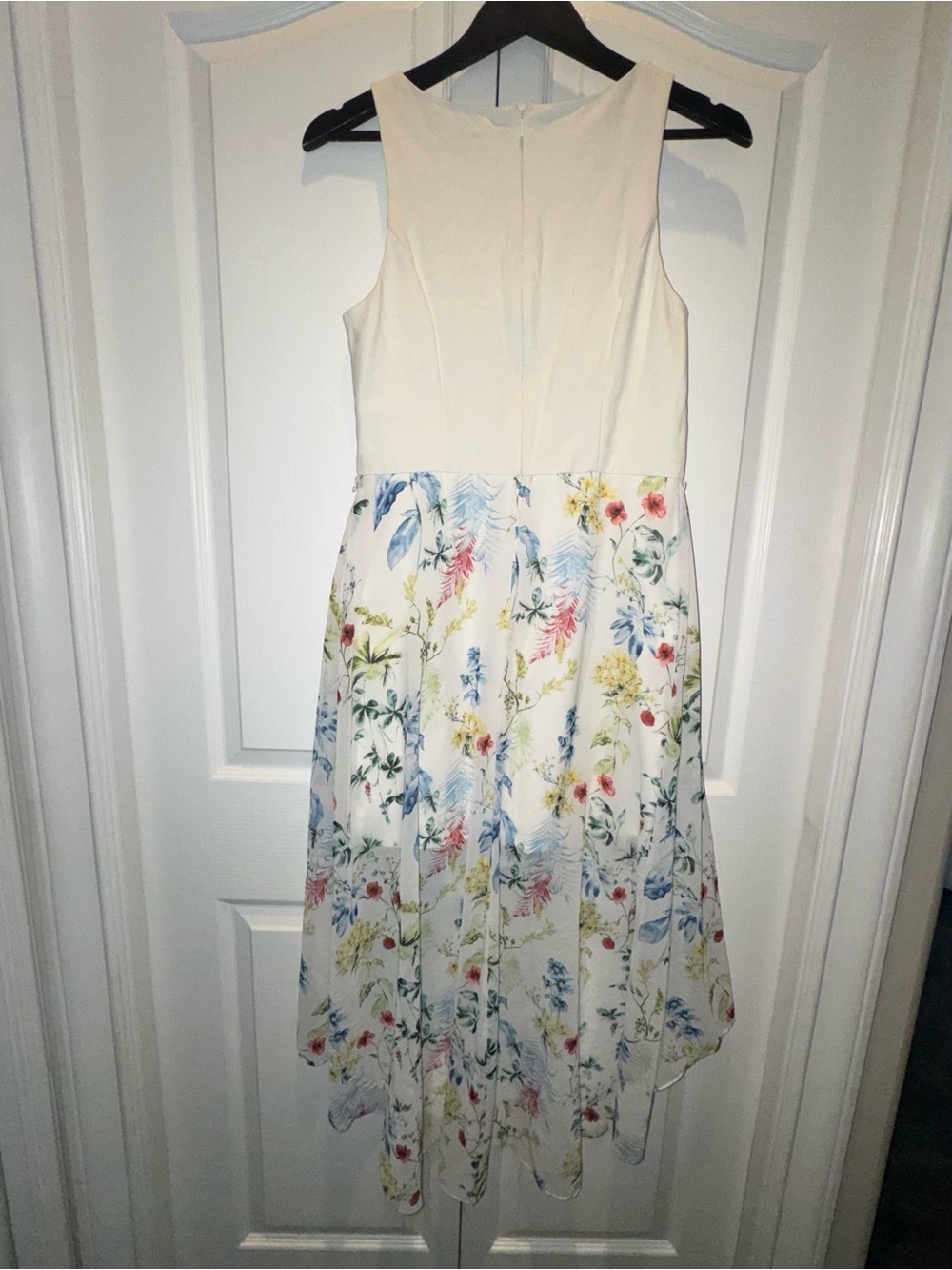 Ever New Melbourne Floral High-Low Flowy White Dress Size 10 Midi Maxi Wedding - Picture 8 of 12